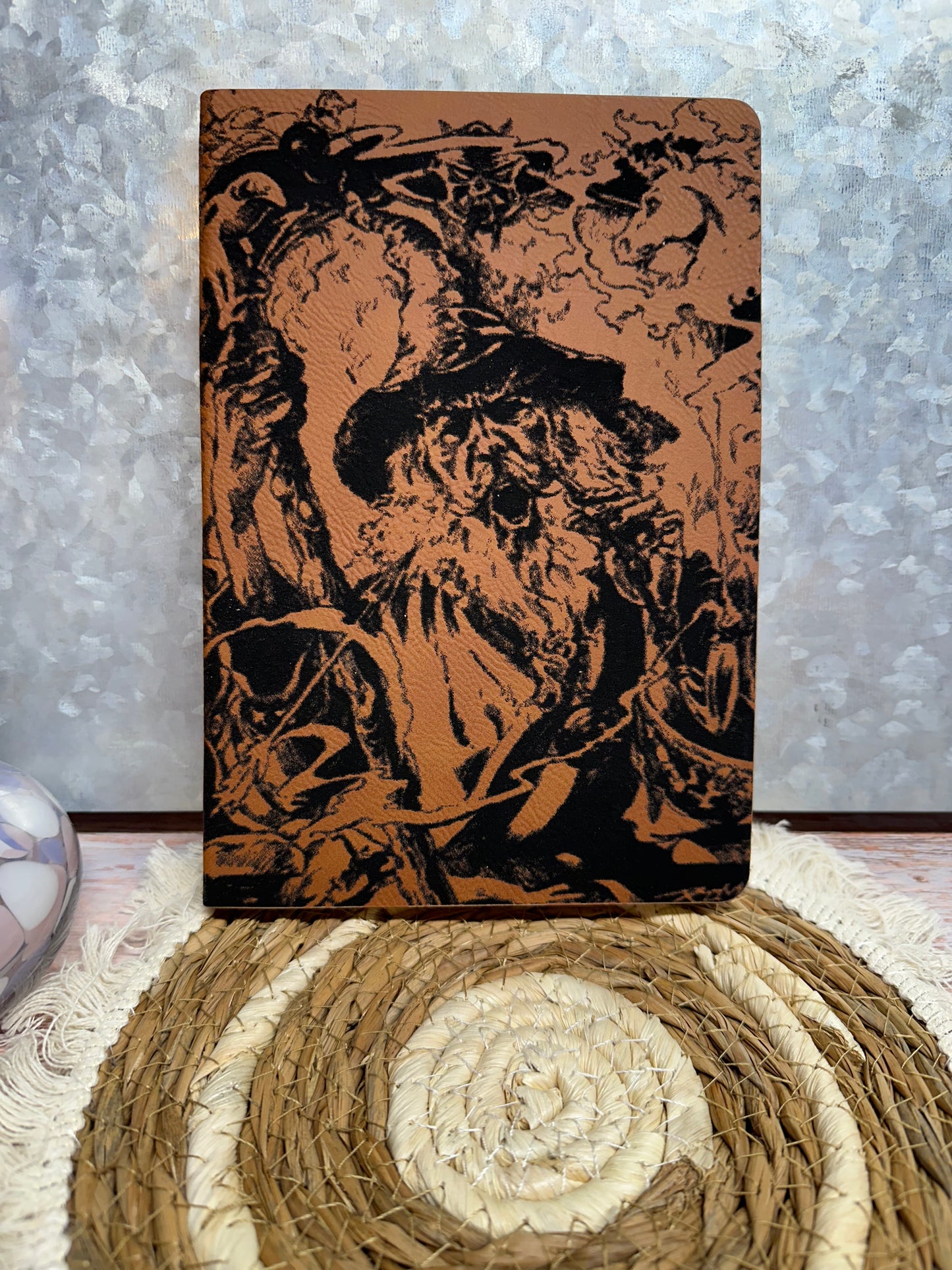 Laser-Engraved Leather Notebook – Wizard Design